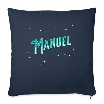 Manuel nom personnalisé - Housse de coussin décorative 45 x 45 cm - bleu marine - Devant