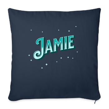 Le nom de Jamie personnalisé - Housse de coussin décorative 45 x 45 cm - bleu marine - Devant
