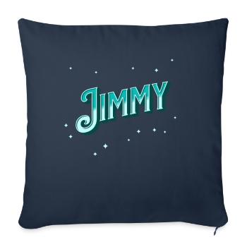 Le prénom de Jimmy personnalisé - Housse de coussin décorative 45 x 45 cm - bleu marine - Devant