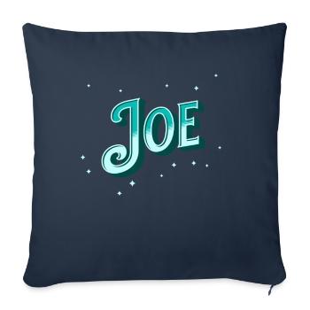 Joe nom personnalisé - Housse de coussin décorative 45 x 45 cm - bleu marine - Devant