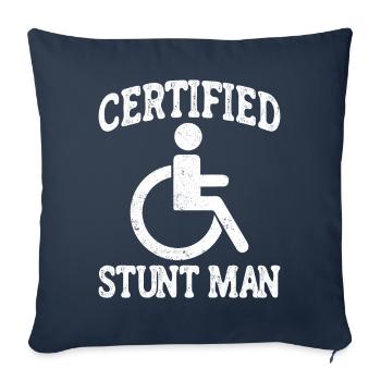 Certificat de paraplégie à handicap paraplégique - Housse de coussin décorative 45 x 45 cm - bleu marine - Devant