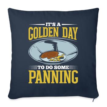 Drôle d’orpaillage d’or prospecteur d’or chercheur d’or doré - Housse de coussin décorative 45 x 45 cm - bleu marine - Devant