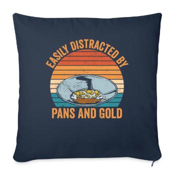 Funny gold panning slightly distracted by pan - Sofa pillowcase 17,3'' x 17,3'' (45 x 45 cm) - navy - Front