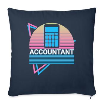 Comptable Comptabilité CPA Rétro - Housse de coussin décorative 45 x 45 cm - bleu marine - Devant