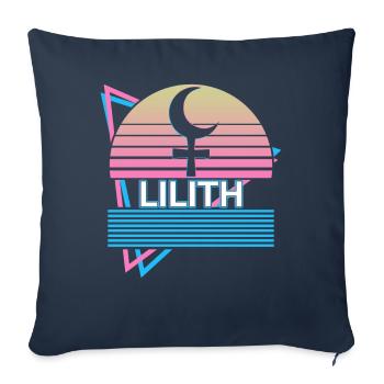 Lilith Darkness Moon Retro - Sofa pillowcase 17,3'' x 17,3'' (45 x 45 cm) - navy - Front