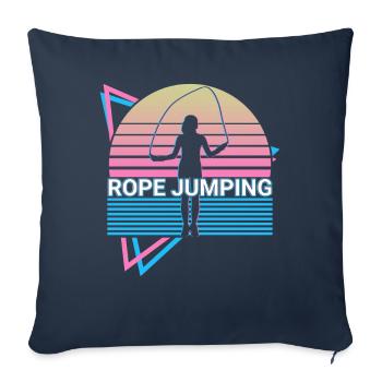 Corde à sauter Corde à sauter Fitness Rétro - Housse de coussin décorative 45 x 45 cm - bleu marine - Devant