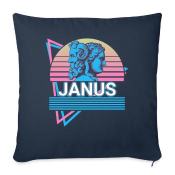 Janus Dieu Mythologie grecque antique Re - Housse de coussin décorative 45 x 45 cm - bleu marine - Devant