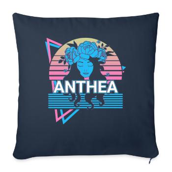 Anthéa Déesse Mythol grec antique - Housse de coussin décorative 45 x 45 cm - bleu marine - Devant
