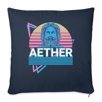 Éther Dieu grec Mytholo grec antique - Housse de coussin décorative 45 x 45 cm - bleu marine - Devant