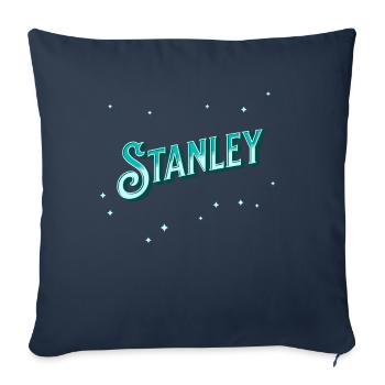 Nom Stanley Personnalisé - Housse de coussin décorative 45 x 45 cm - bleu marine - Devant