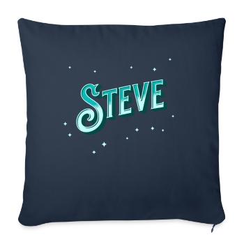Steve nom personnalisé - Housse de coussin décorative 45 x 45 cm - bleu marine - Devant