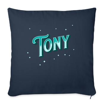 Tony name personalized - Sofa pillowcase 17,3'' x 17,3'' (45 x 45 cm) - navy - Front