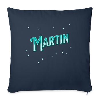 Le nom de Martin personnalisé - Housse de coussin décorative 45 x 45 cm - bleu marine - Devant