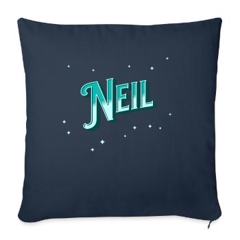 Nom Neil personnalisé - Housse de coussin décorative 45 x 45 cm - bleu marine - Devant