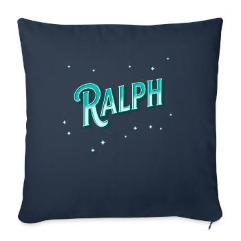 Nom Ralph Personnalisé - Housse de coussin décorative 45 x 45 cm - bleu marine - Devant