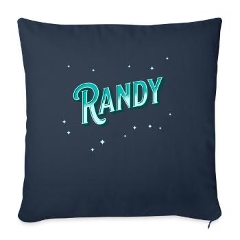 Nom Randy Personnalisé - Housse de coussin décorative 45 x 45 cm - bleu marine - Devant