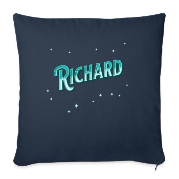 Richard nom personnalisé - Housse de coussin décorative 45 x 45 cm - bleu marine - Devant