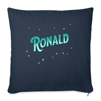 Nom Ronald Personnalisé - Housse de coussin décorative 45 x 45 cm - bleu marine - Devant