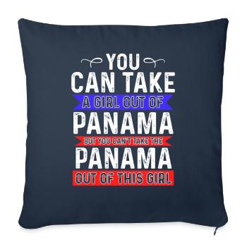 Take Girl Out Of Panama Can't Take Panama Out Girl - Sofa pillowcase 17,3'' x 17,3'' (45 x 45 cm) - navy - Front