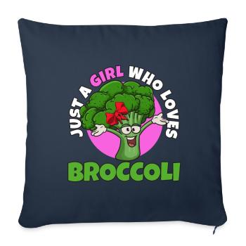 Just a girl who loves broccoli - Sofa pillowcase 17,3'' x 17,3'' (45 x 45 cm) - navy - Front