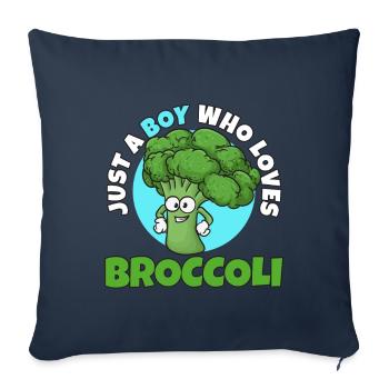 Just a boy who loves broccoli - Sofa pillowcase 17,3'' x 17,3'' (45 x 45 cm) - navy - Front