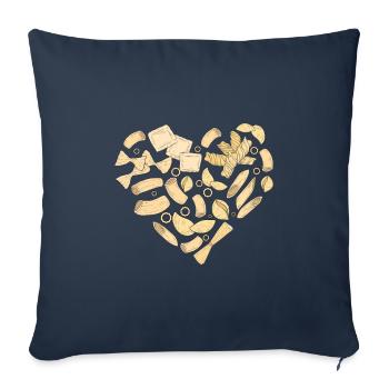 Nudelherz Nudeln Pasta - Sofakissenbezug 45 x 45 cm - Navy - Vorne
