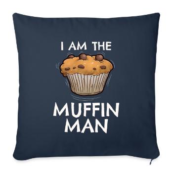 Je suis l’homme muffin - Housse de coussin décorative 45 x 45 cm - bleu marine - Devant