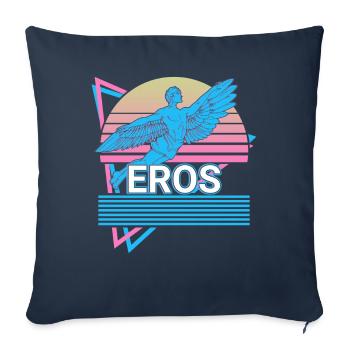 Eros Dieu grec Mythologie grecque antique - Housse de coussin décorative 45 x 45 cm - bleu marine - Devant