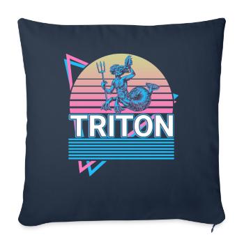 Triton Greek God Ancient Greek Mythol - Housse de coussin décorative 45 x 45 cm - bleu marine - Devant