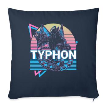 Typhon dieu grec Mythe grec antique - Housse de coussin décorative 45 x 45 cm - bleu marine - Devant