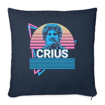 Crius dieu grec Mytholo grec antique - Housse de coussin décorative 45 x 45 cm - bleu marine - Devant