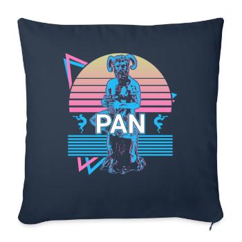 Pan Greek God Mythologie grecque antique - Housse de coussin décorative 45 x 45 cm - bleu marine - Devant
