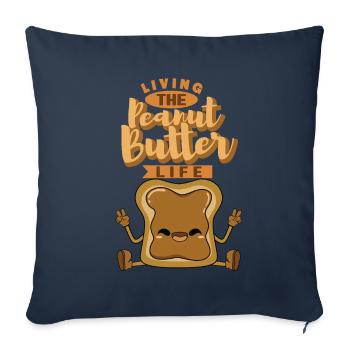 La vie avec du beurre de cacahuète - Housse de coussin décorative 45 x 45 cm - bleu marine - Devant