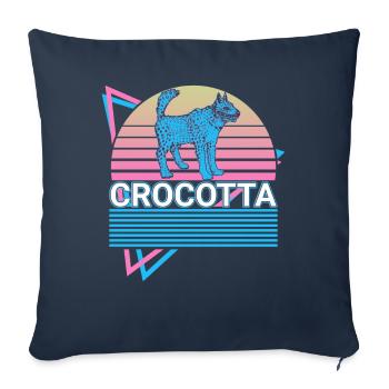 Crocotta Cynolycus créature mythique mythologie grecque - Housse de coussin décorative 45 x 45 cm - bleu marine - Devant