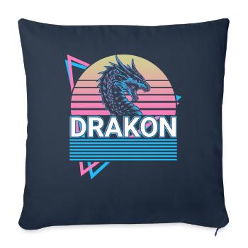 Drakon Serpent Géant Créature Mythique Grec - Housse de coussin décorative 45 x 45 cm - bleu marine - Devant