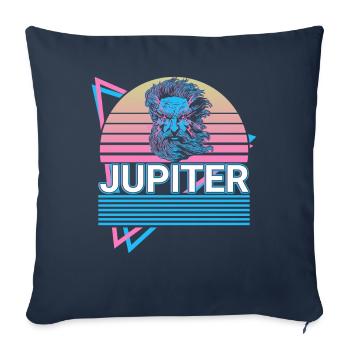 Jupiter Dieu du ciel Mythologie romaine antique - Housse de coussin décorative 45 x 45 cm - bleu marine - Devant