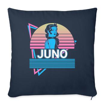 Junon, reine des dieux Mythologie romaine antique - Housse de coussin décorative 45 x 45 cm - bleu marine - Devant