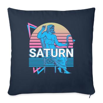 Saturne Dieu du Temps Mythologie romaine antique Re - Housse de coussin décorative 45 x 45 cm - bleu marine - Devant