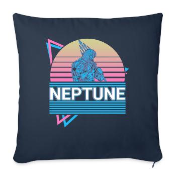 Neptune Dieu des Mers Mythologie romaine antique R - Housse de coussin décorative 45 x 45 cm - bleu marine - Devant