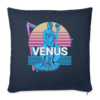 Vénus Dieu de l’Amour et de la Beauté Antiquité romaine - Housse de coussin décorative 45 x 45 cm - bleu marine - Devant