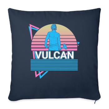 Volcan Dieu du feu et forgeron Roman M - Housse de coussin décorative 45 x 45 cm - bleu marine - Devant