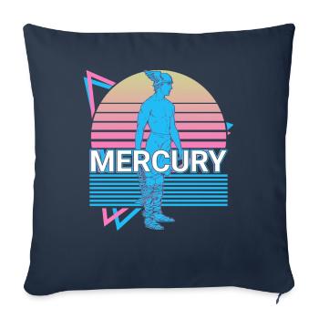 Mercure Messager des Dieux Mythologie romaine antique - Housse de coussin décorative 45 x 45 cm - bleu marine - Devant