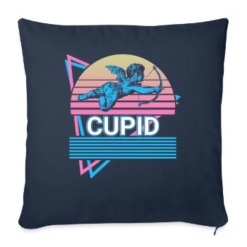 Cupidon Dieu du Désir Mythologie romaine antique - Housse de coussin décorative 45 x 45 cm - bleu marine - Devant