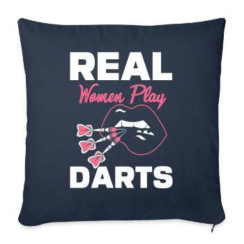Real Women Play Darts Women's Darts Championship - Sofa pillowcase 17,3'' x 17,3'' (45 x 45 cm) - navy - Front