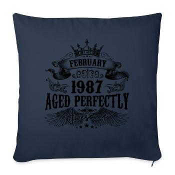 1987 | Februar Aged Perfectly 1987 Geburtstagsgeschenk - Sofakissenbezug 45 x 45 cm - Navy - Vorne