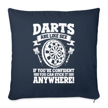 Dart comme le sexe confiant bâton n’importe où allusion - Housse de coussin décorative 45 x 45 cm - bleu marine - Devant