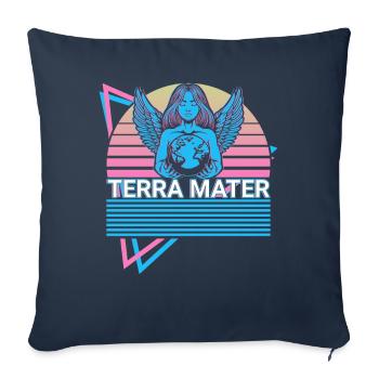 Terra Mater Tellus Mater Déesse Terre Mythe romain - Housse de coussin décorative 45 x 45 cm - bleu marine - Devant