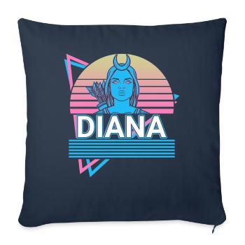 Diana Déesse Ancienne Mythologie Romaine Rétro - Housse de coussin décorative 45 x 45 cm - bleu marine - Devant