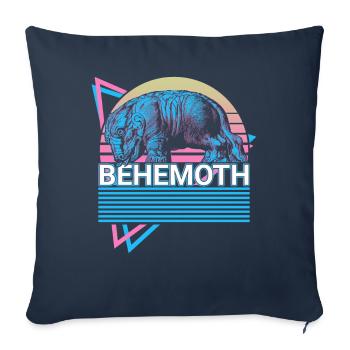 Béhémoth Rétro Mythologie Juive Hébreu - Housse de coussin décorative 45 x 45 cm - bleu marine - Devant
