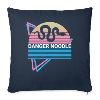 Danger Noodle Retro Snake - Housse de coussin décorative 45 x 45 cm - bleu marine - Devant
